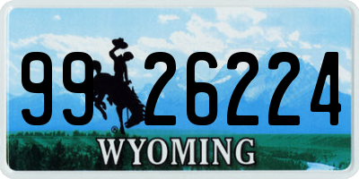 WY license plate 9926224
