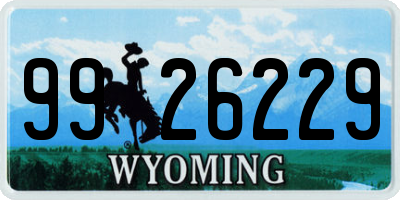 WY license plate 9926229