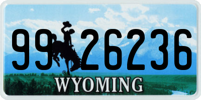 WY license plate 9926236