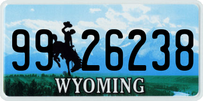 WY license plate 9926238