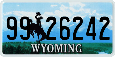 WY license plate 9926242