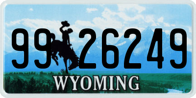WY license plate 9926249