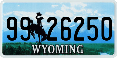 WY license plate 9926250