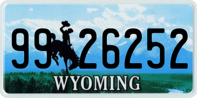 WY license plate 9926252