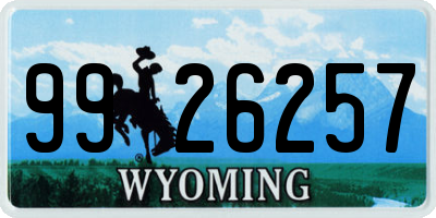 WY license plate 9926257