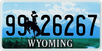 WY license plate 9926267