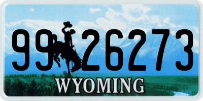 WY license plate 9926273