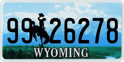 WY license plate 9926278
