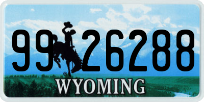 WY license plate 9926288