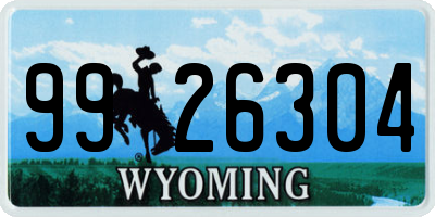 WY license plate 9926304