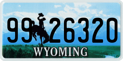 WY license plate 9926320