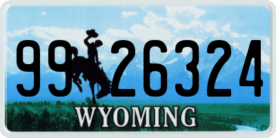 WY license plate 9926324