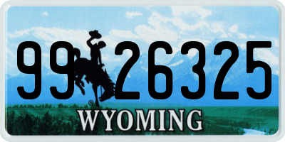 WY license plate 9926325