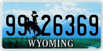 WY license plate 9926369