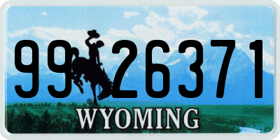 WY license plate 9926371