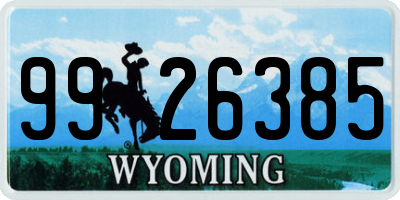 WY license plate 9926385