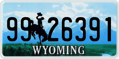 WY license plate 9926391