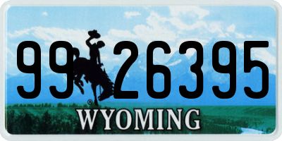 WY license plate 9926395