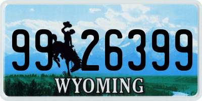 WY license plate 9926399