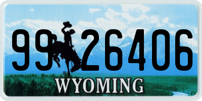 WY license plate 9926406