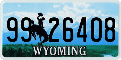 WY license plate 9926408