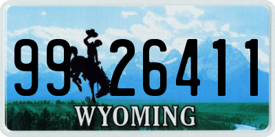 WY license plate 9926411
