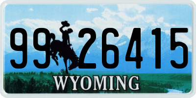 WY license plate 9926415