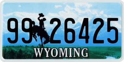 WY license plate 9926425