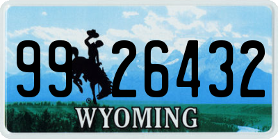 WY license plate 9926432