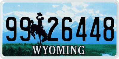 WY license plate 9926448