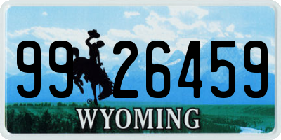 WY license plate 9926459