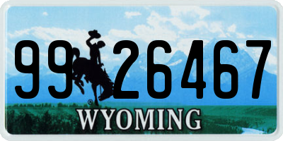 WY license plate 9926467