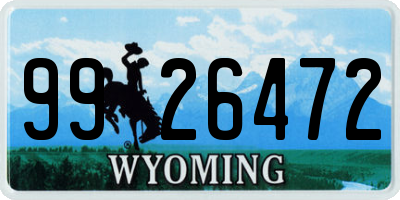 WY license plate 9926472