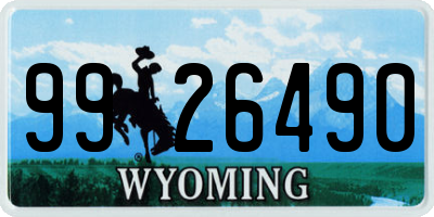 WY license plate 9926490
