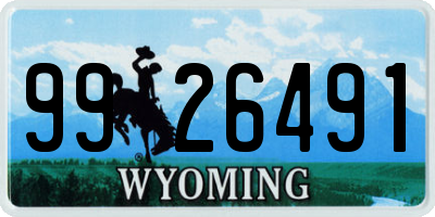 WY license plate 9926491