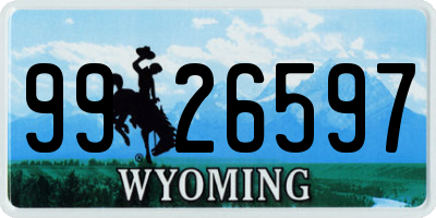 WY license plate 9926597