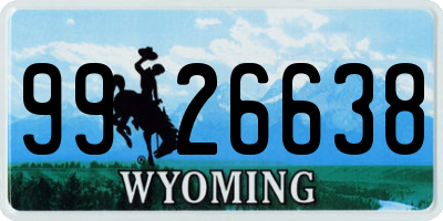 WY license plate 9926638