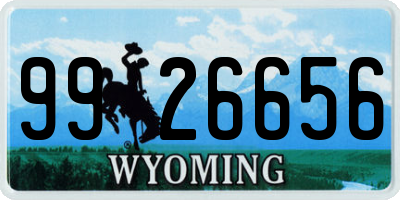 WY license plate 9926656