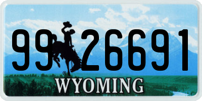 WY license plate 9926691