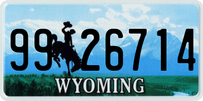 WY license plate 9926714