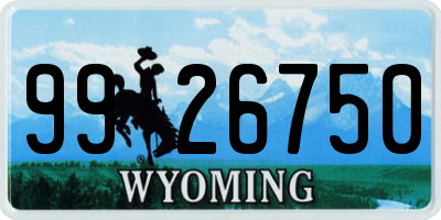 WY license plate 9926750