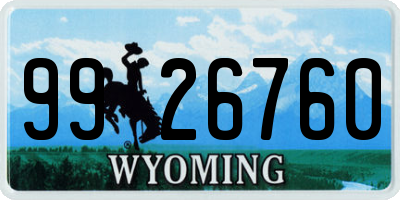 WY license plate 9926760