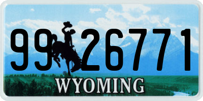 WY license plate 9926771