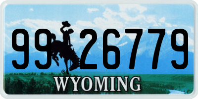 WY license plate 9926779