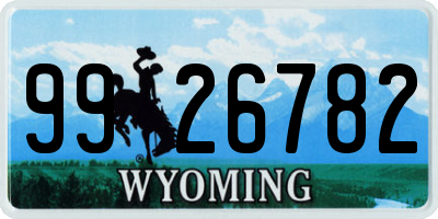 WY license plate 9926782