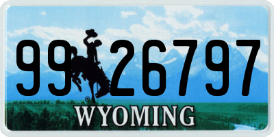 WY license plate 9926797