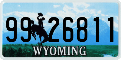 WY license plate 9926811