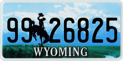 WY license plate 9926825