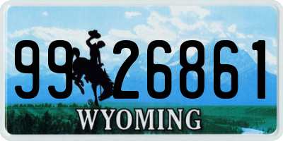 WY license plate 9926861
