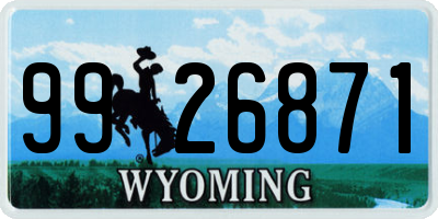 WY license plate 9926871